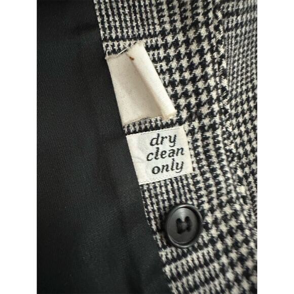 Pendleton Women's Vintage Wool Overcoat M Black Houndstooth Formal Jacket - Picture 4 of 4